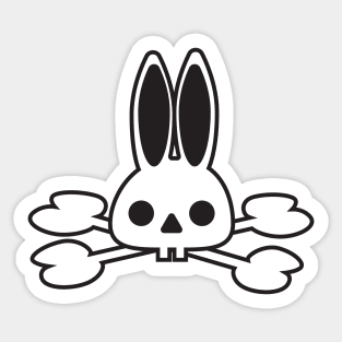 Bunny, skull, bones, horror, pirate, Halloween, rabbit, skulls Sticker